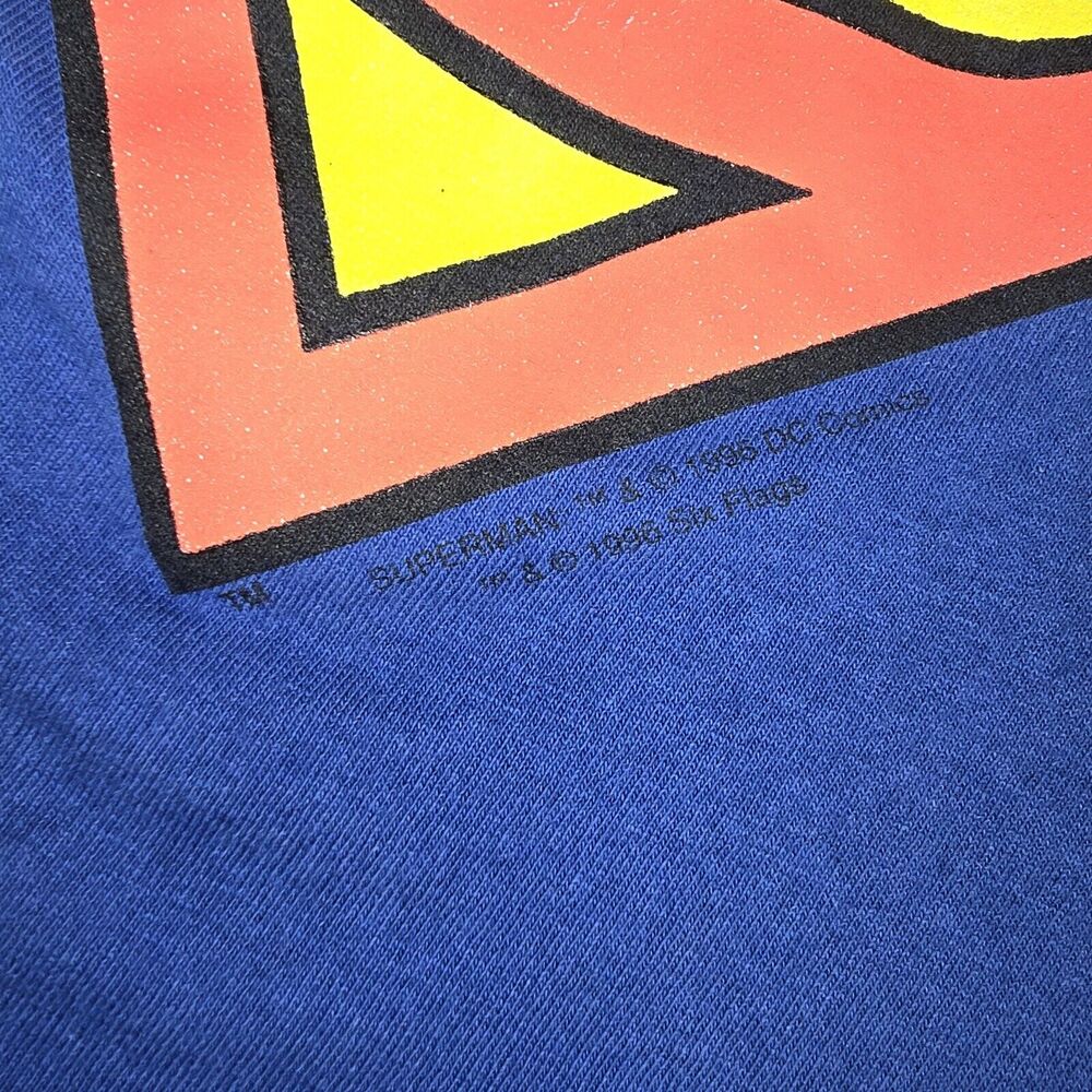 Vintage Six Flags Superman The Escape Tank Top Shirt Large 90s Vtg DC Comics - Picture 4 of 11
